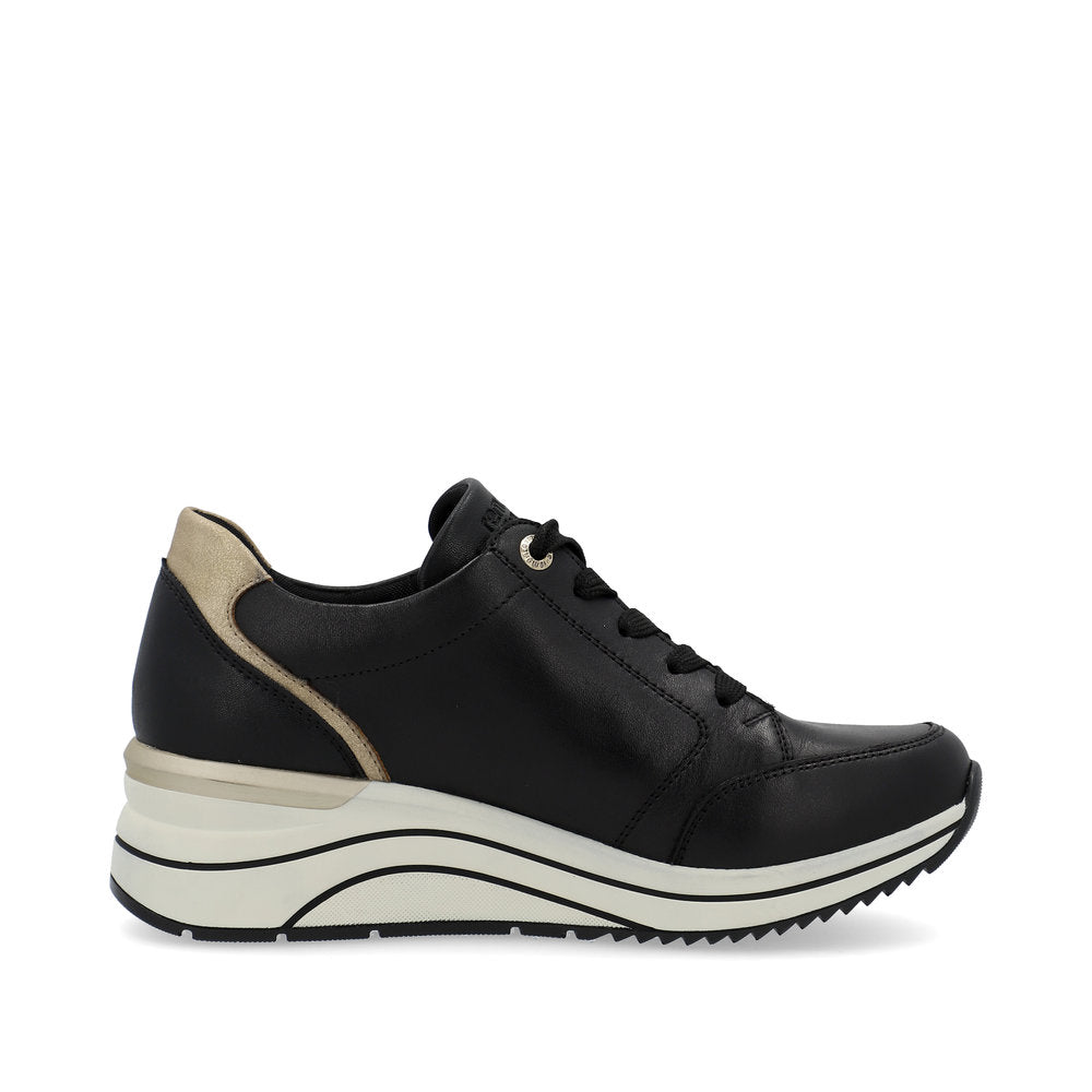 Remonte Ladies Zip Side Wedge Heel Lace Sneaker