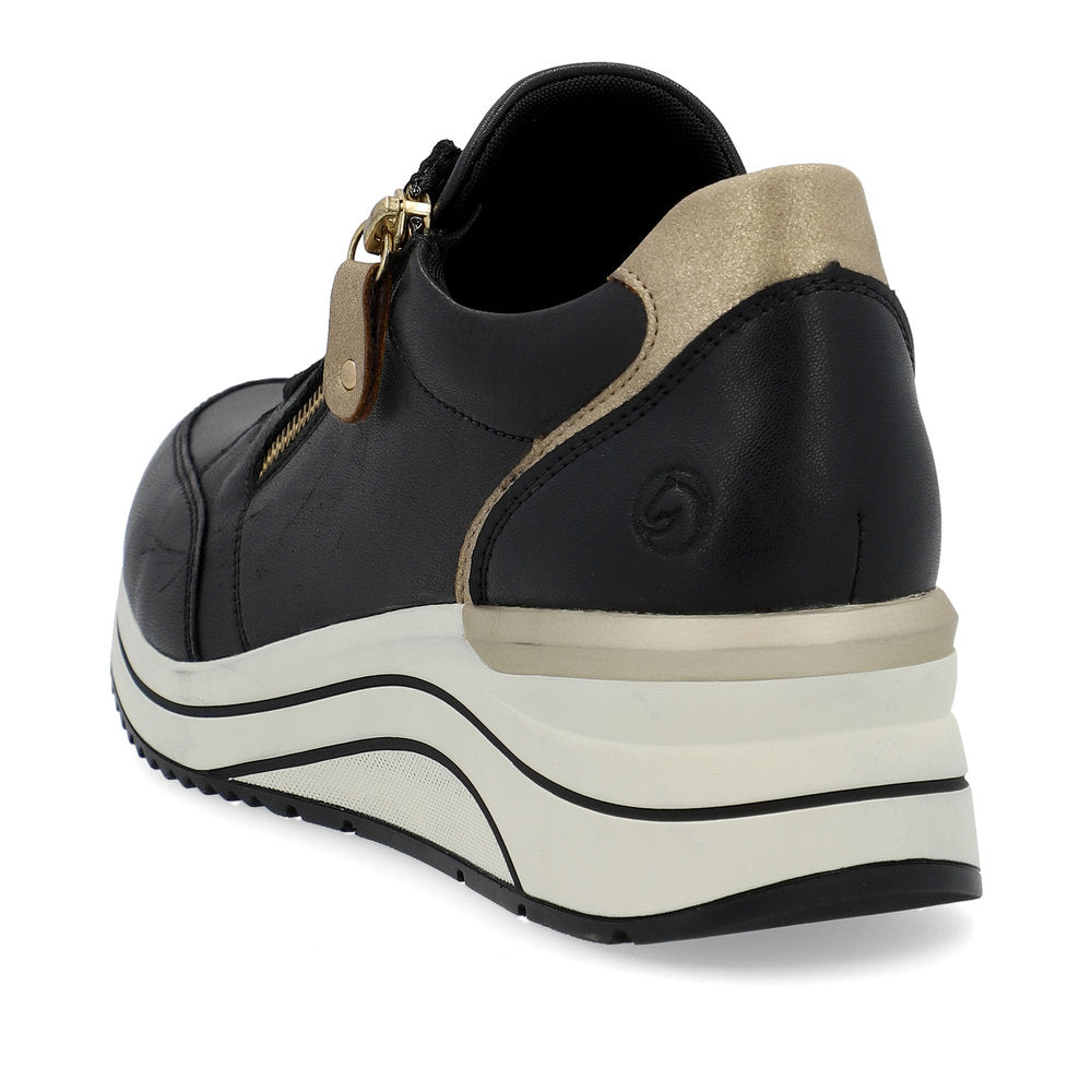 Remonte Ladies Zip Side Wedge Heel Lace Sneaker