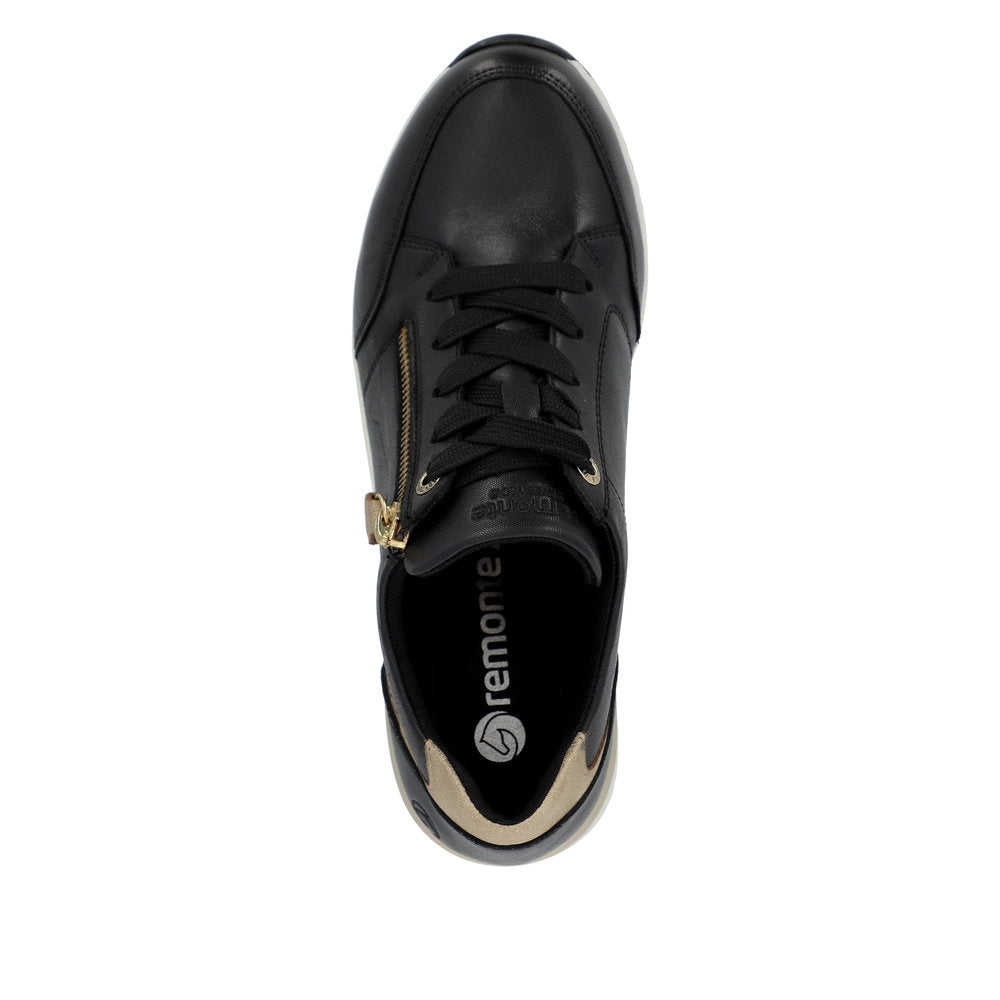 Remonte Ladies Zip Side Wedge Heel Lace Sneaker