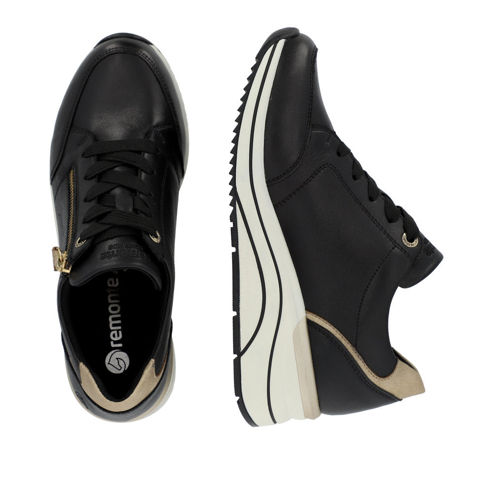 Remonte Ladies Zip Side Wedge Heel Lace Sneaker