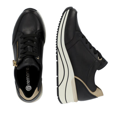 Remonte Ladies Zip Side Wedge Heel Lace Sneaker