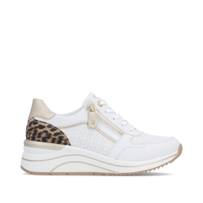 Remonte Ladies Wide Fit Lace Up Wedge Sneaker