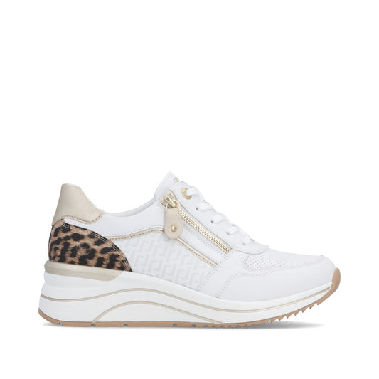 Remonte Ladies Wide Fit Lace Up Wedge Sneaker