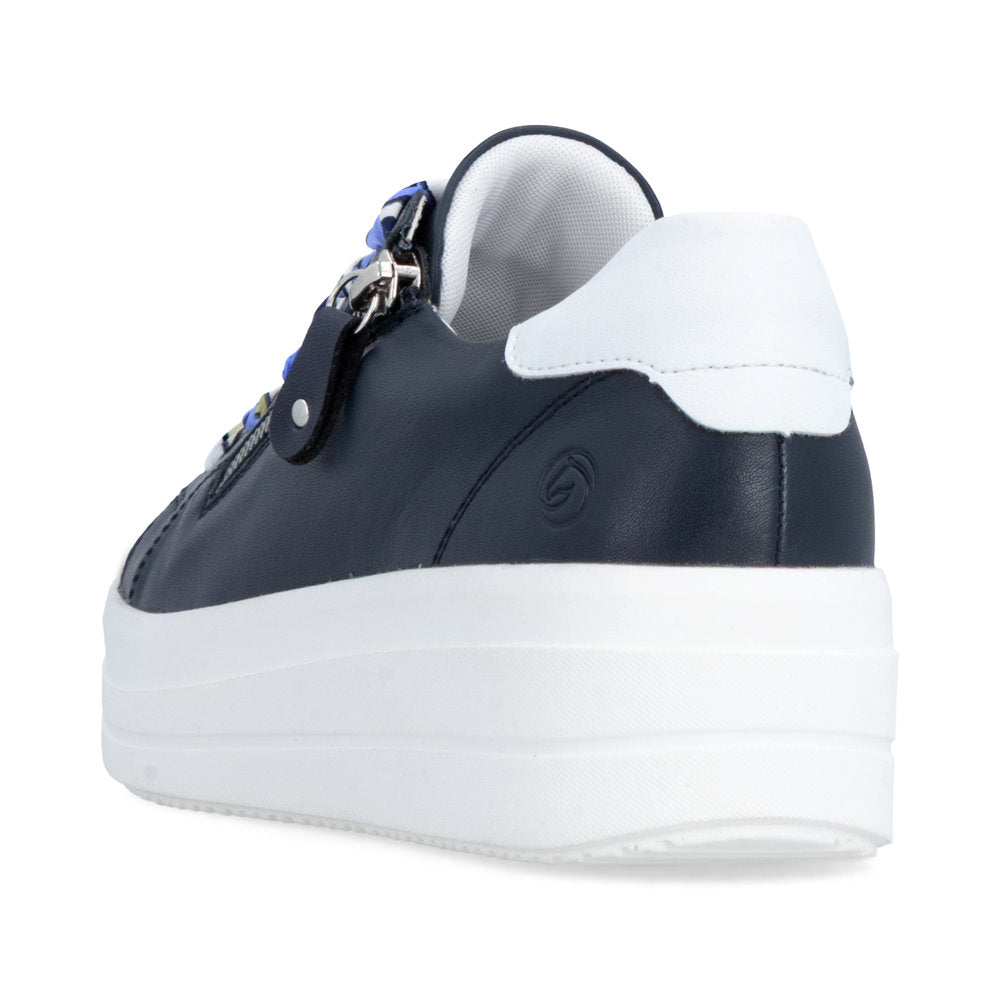 Remonte Ladies Side Zip Lace Up Sneaker