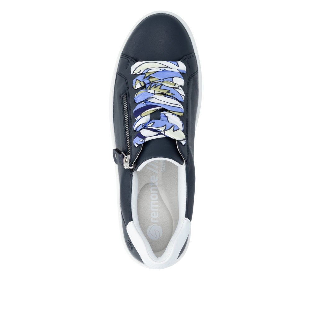 Remonte Ladies Side Zip Lace Up Sneaker