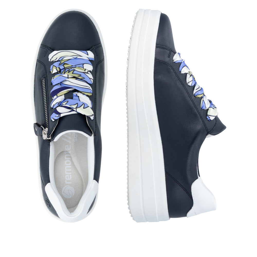 Remonte Ladies Side Zip Lace Up Sneaker