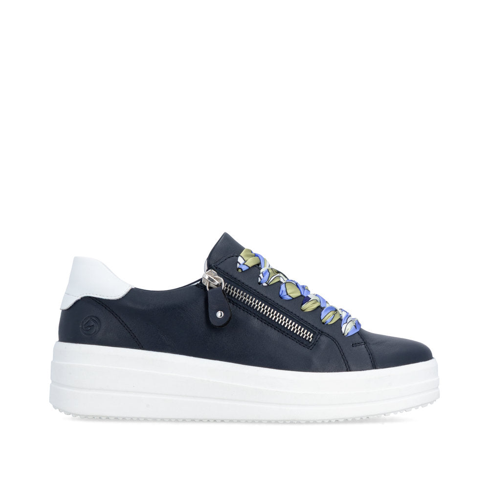 Remonte Ladies Side Zip Lace Up Sneaker