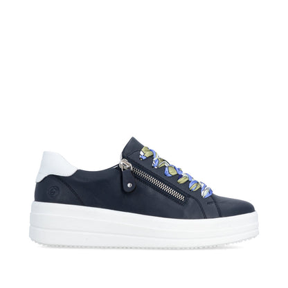 Remonte Ladies Side Zip Lace Up Sneaker