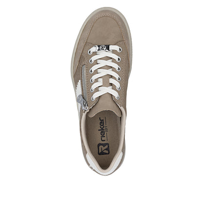Rieker Ladies Zip Side Lace Up Sneaker