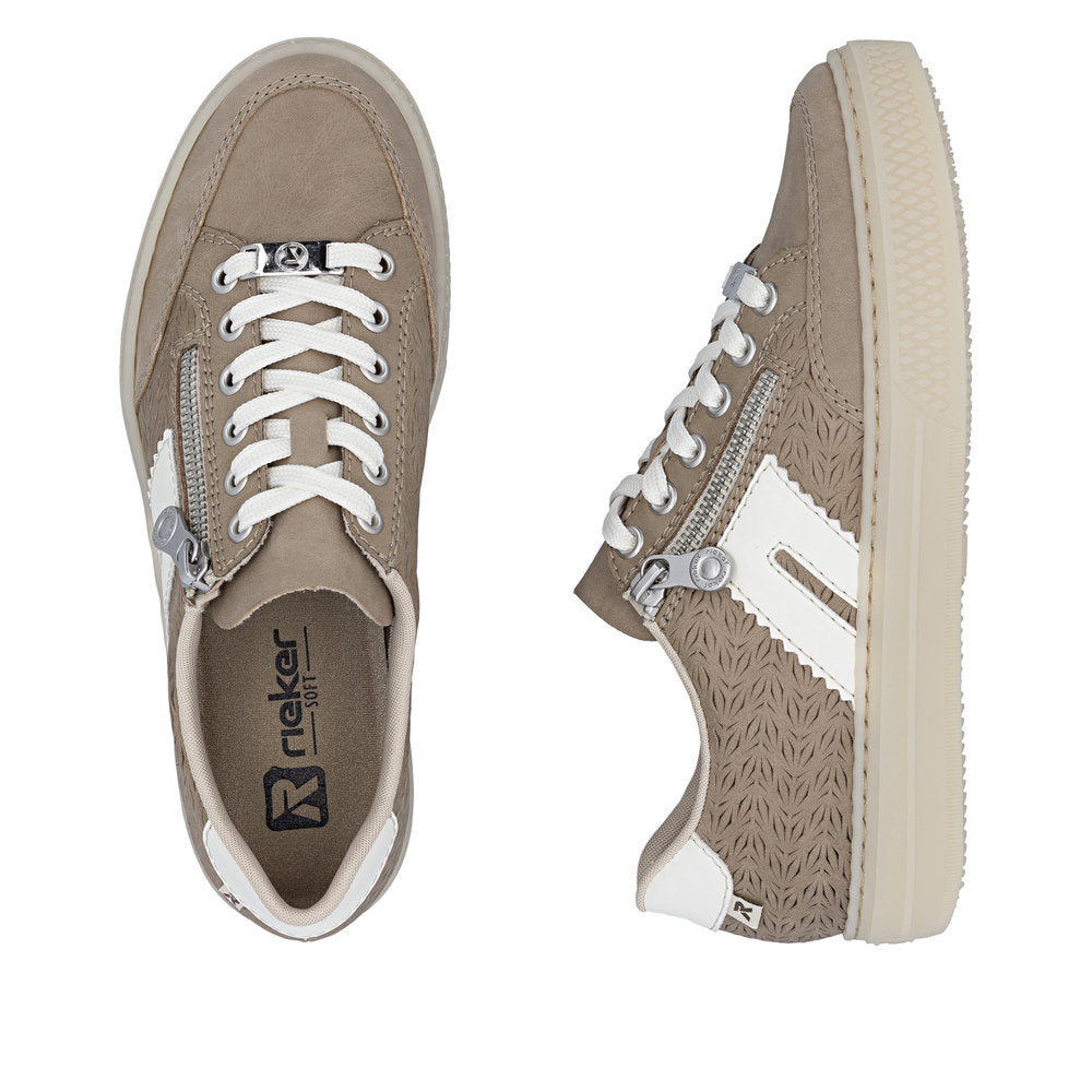 Rieker Ladies Zip Side Lace Up Sneaker