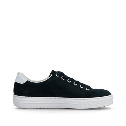 Rieker Ladies Suede Upper Zip Side Lace Up Sneaker