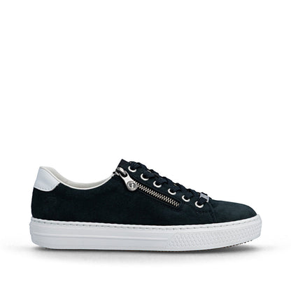 Rieker Ladies Suede Upper Zip Side Lace Up Sneaker