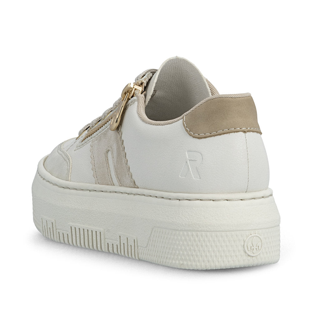 Rieker Ladies Flatform Zip Side Lace Up Sneaker