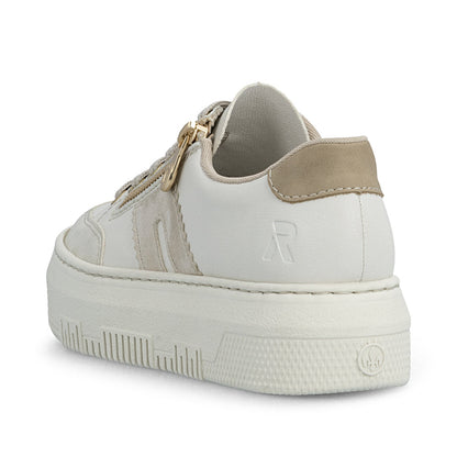 Rieker Ladies Flatform Zip Side Lace Up Sneaker