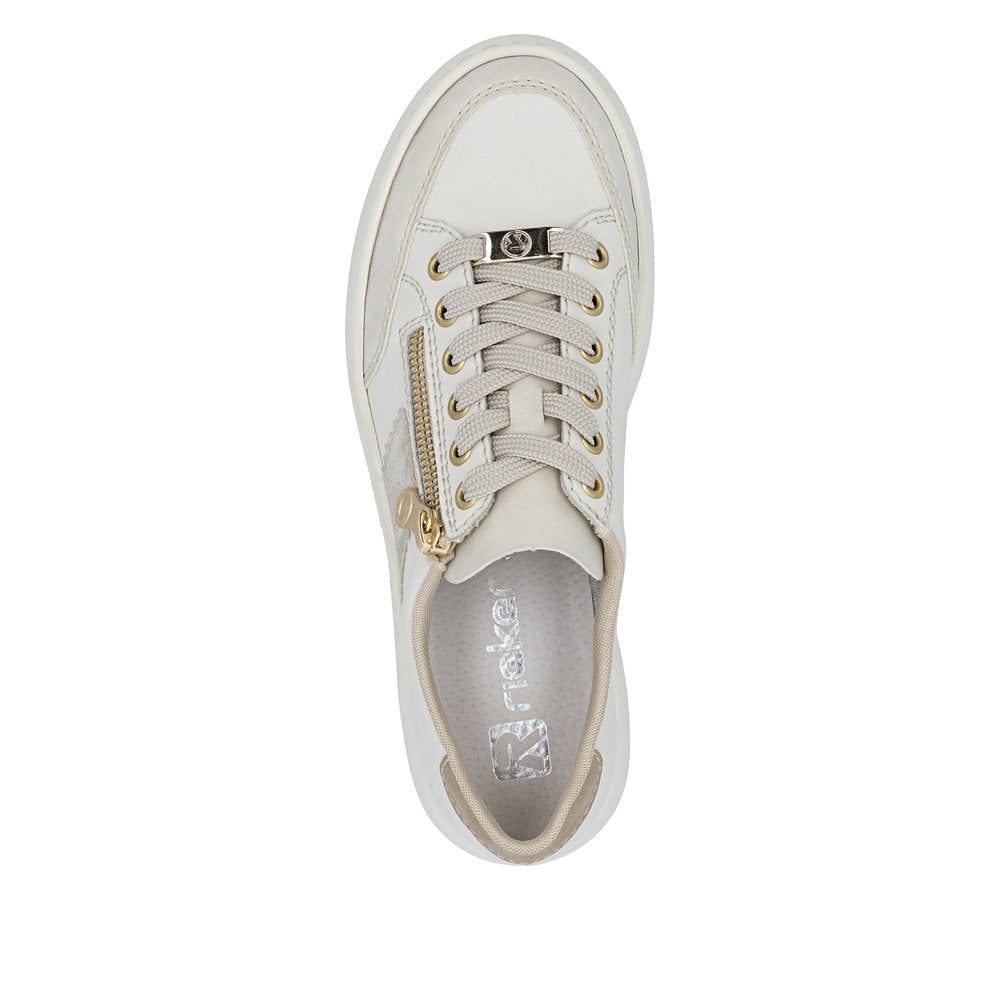 Rieker Ladies Flatform Zip Side Lace Up Sneaker