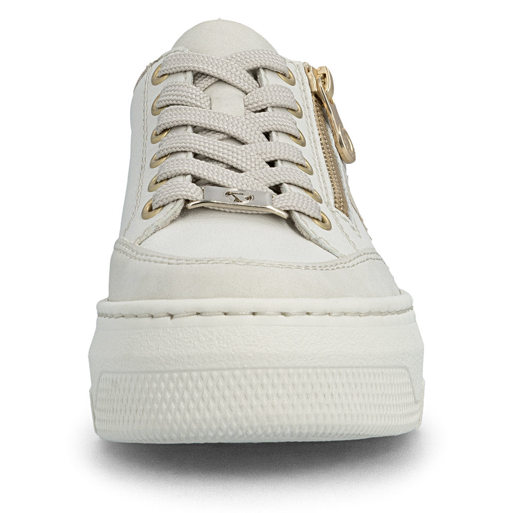 Rieker Ladies Flatform Zip Side Lace Up Sneaker