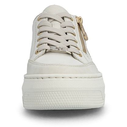 Rieker Ladies Flatform Zip Side Lace Up Sneaker