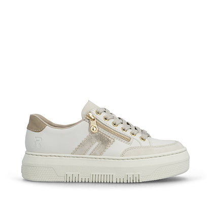 Rieker Ladies Flatform Zip Side Lace Up Sneaker