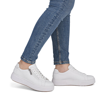 Rieker Ladies Zip Side Lace Up Sneaker