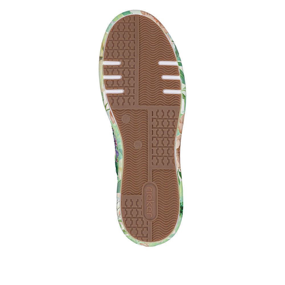 Rieker Ladies Floral Print Feature Sole Lace Sneaker