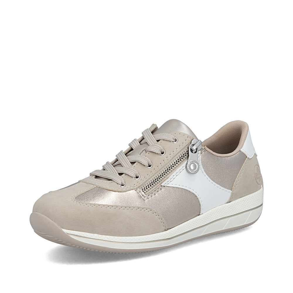 Rieker Ladies Wide Fit Zip Side Lace Up Sneaker