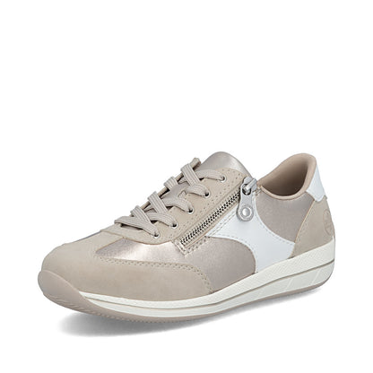 Rieker Ladies Wide Fit Zip Side Lace Up Sneaker