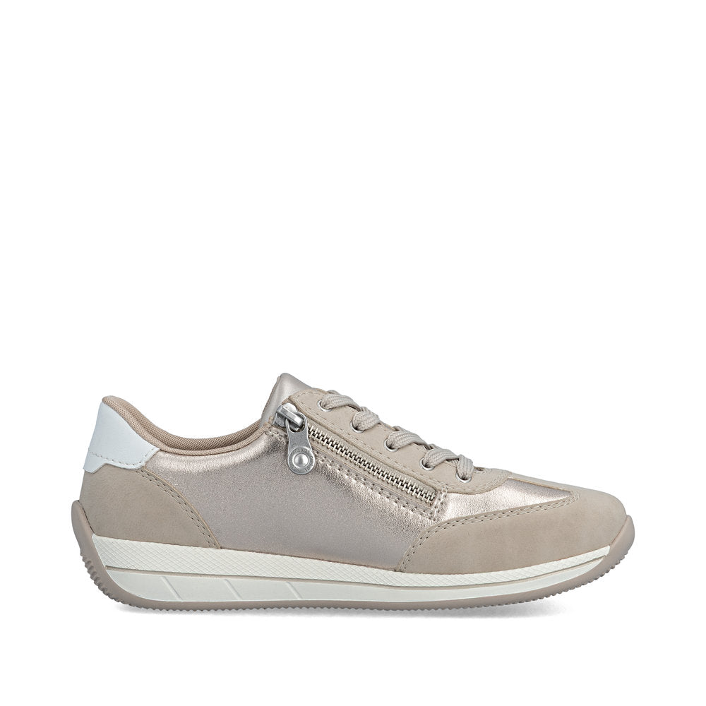 Rieker Ladies Wide Fit Zip Side Lace Up Sneaker