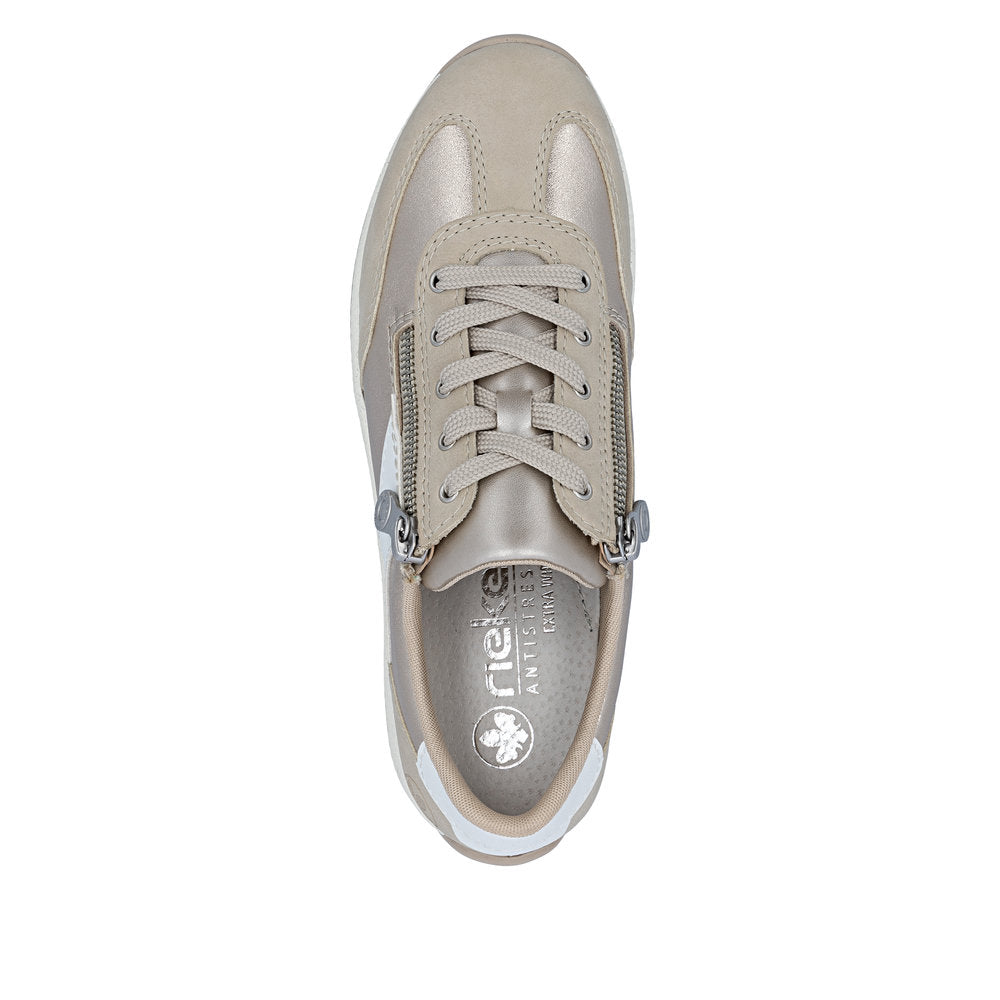 Rieker Ladies Wide Fit Zip Side Lace Up Sneaker