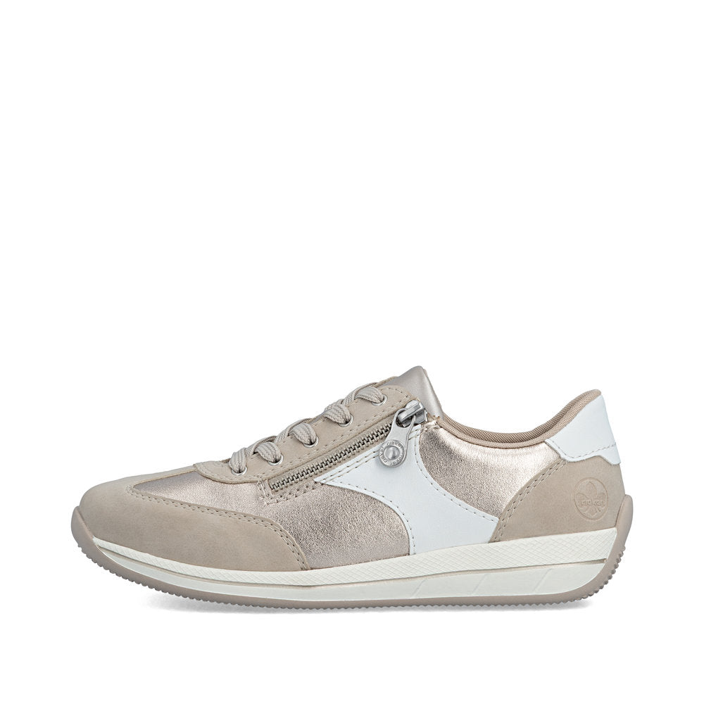 Rieker Ladies Wide Fit Zip Side Lace Up Sneaker