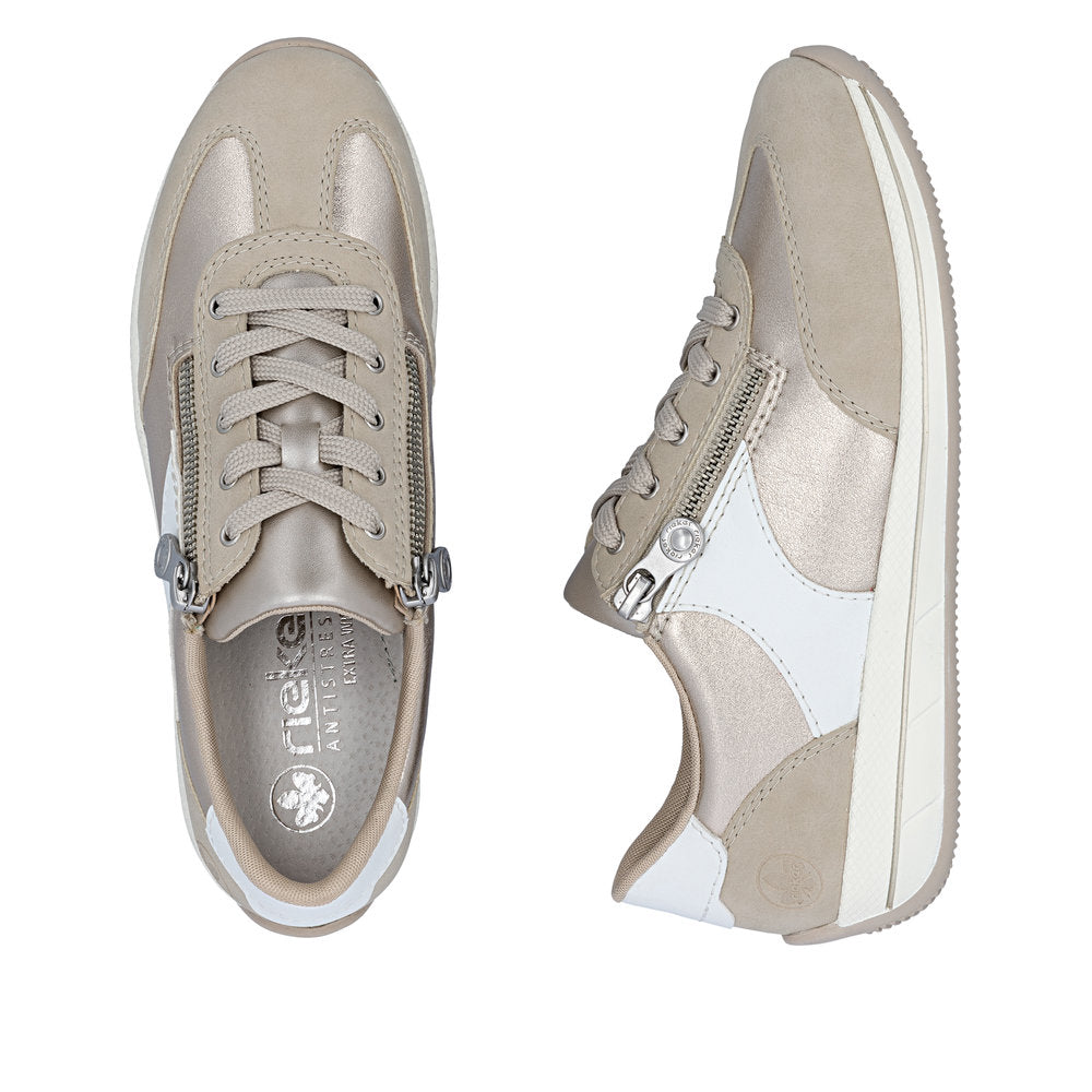 Rieker Ladies Wide Fit Zip Side Lace Up Sneaker