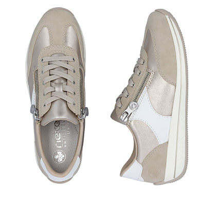 Rieker Ladies Wide Fit Zip Side Lace Up Sneaker