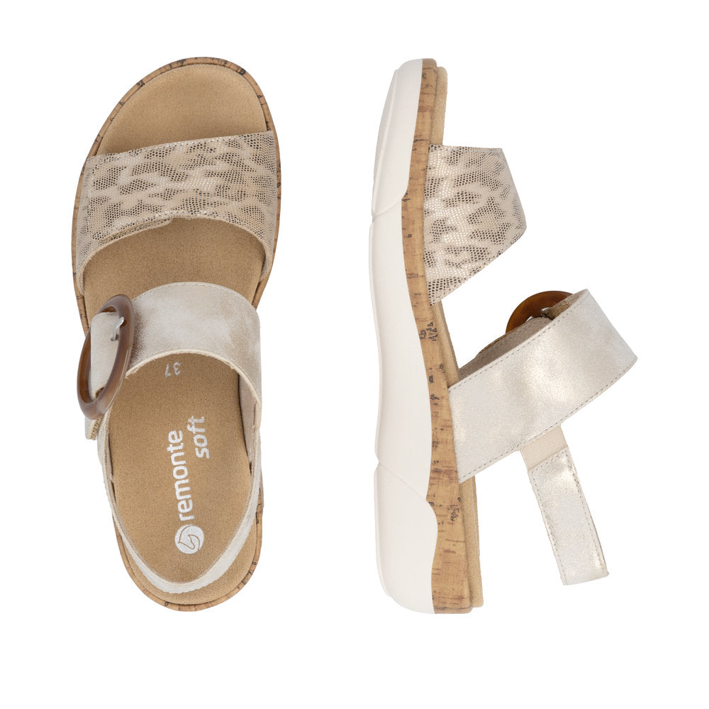 Remonte Ladies Velcro Strap Flat Sandal