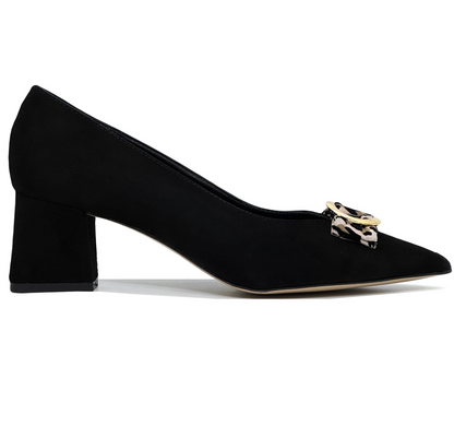 HB Louise Ladies Bow Trim Pointed Toe Court Shoe