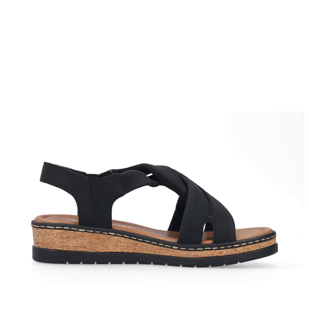 Rieker Lisa V4161-00 Black Sandal