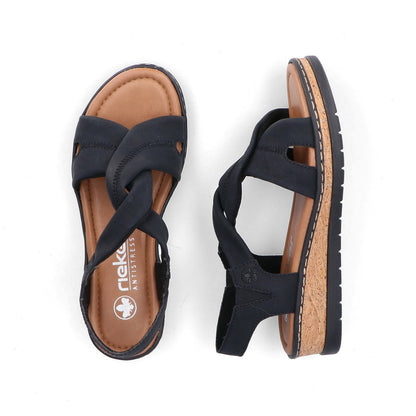 Rieker Lisa V4161-00 Black Sandal