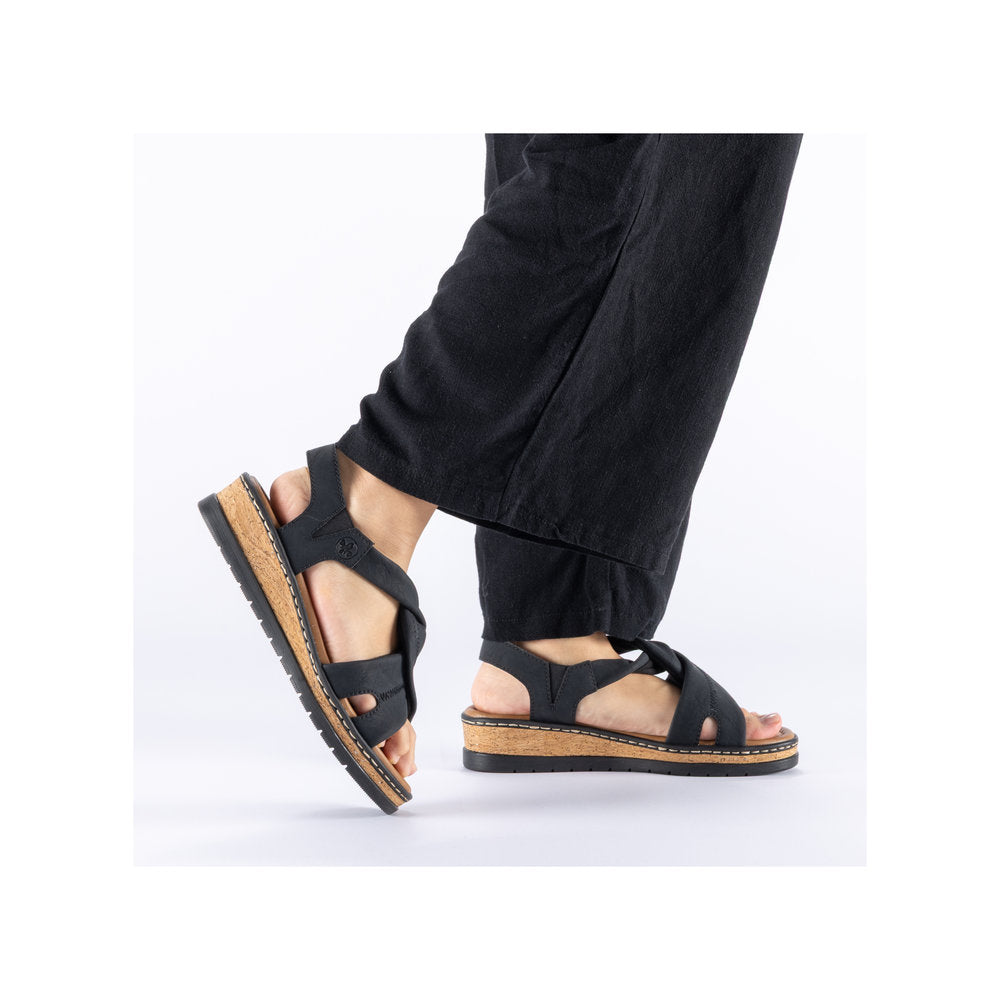 Rieker Lisa V4161-00 Black Sandal