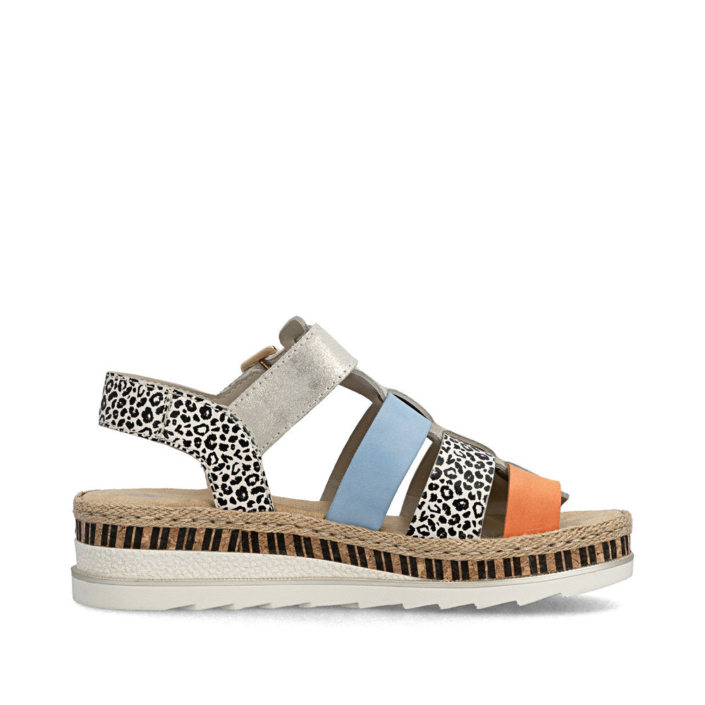 Rieker Ladies Multi Colour Flatform Sandal