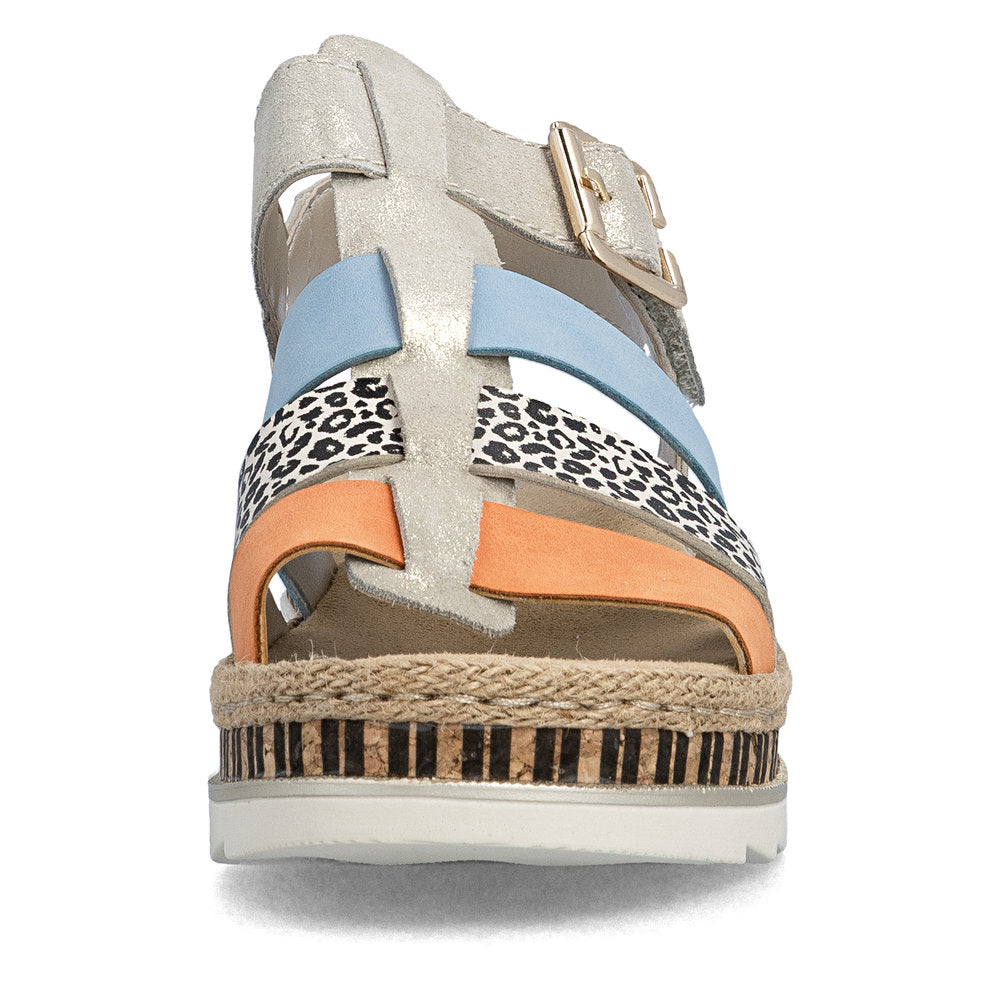 Rieker Ladies Multi Colour Flatform Sandal