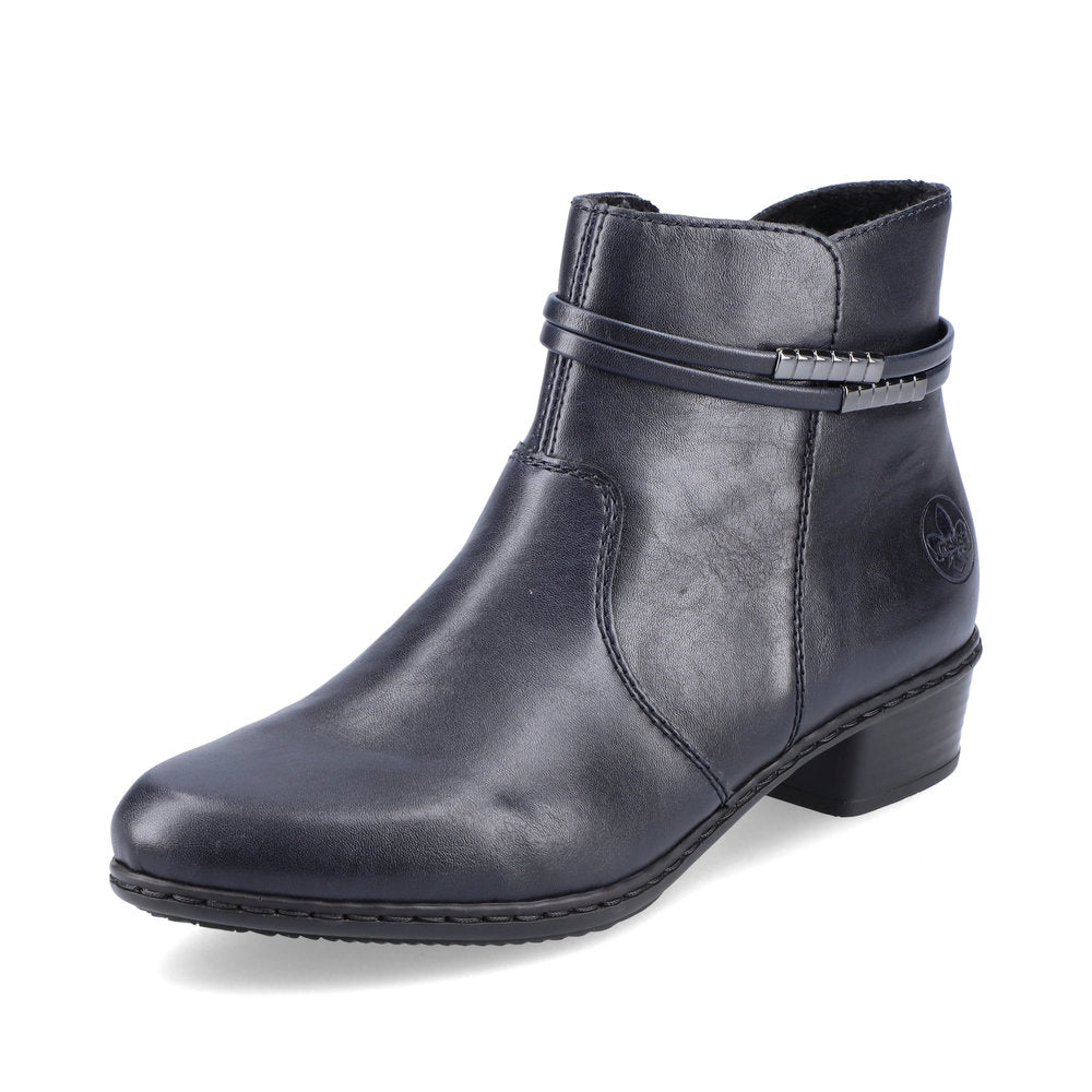 Rieker Ladies Zip Sided Ankle Boot Low Heel