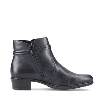 Rieker Ladies Zip Sided Ankle Boot Low Heel