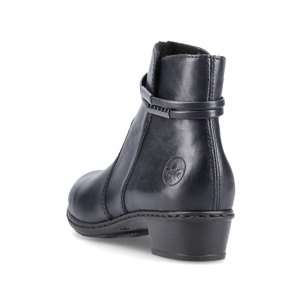 Rieker Ladies Zip Sided Ankle Boot Low Heel
