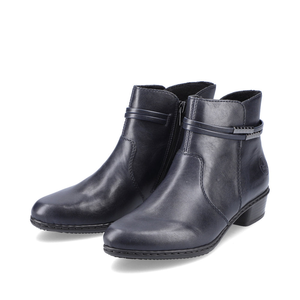 Rieker Ladies Zip Sided Ankle Boot Low Heel