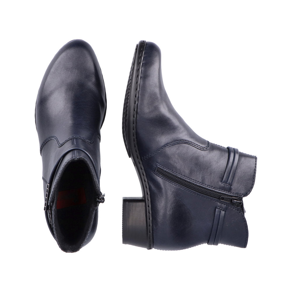Rieker Ladies Zip Sided Ankle Boot Low Heel