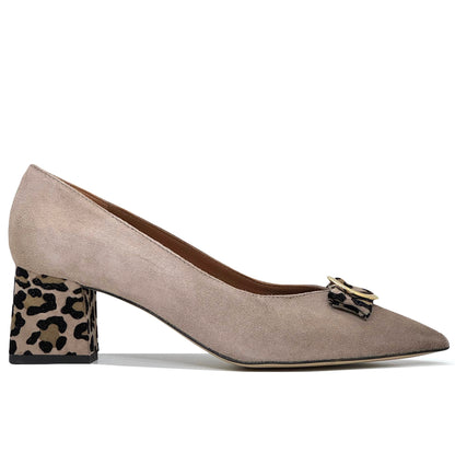 HB Louise Ladies Pointed Toe Bow Trim Court Shoe