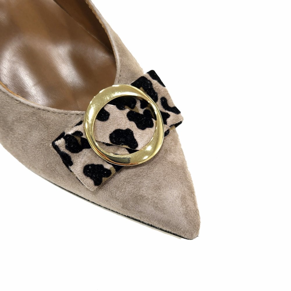 HB Louise Ladies Pointed Toe Bow Trim Court Shoe