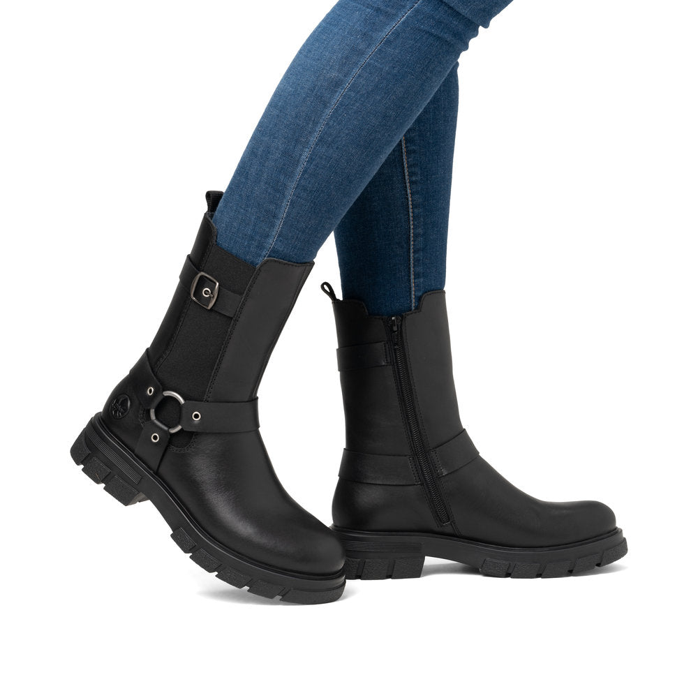 Rieker Ladies Mid-Length Biker Boot
