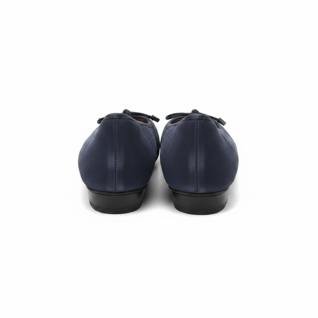Ara Bari Bow Trim Low Heel Navy Pump