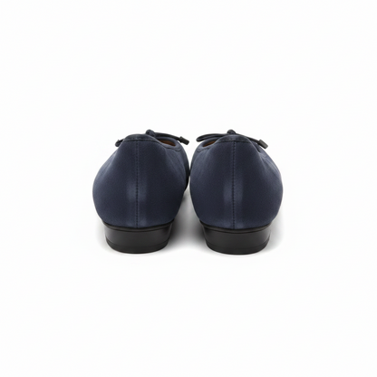 Ara Bari Bow Trim Low Heel Navy Pump
