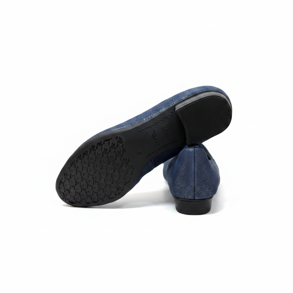 Ara Bari Bow Trim Low Heel Navy Pump
