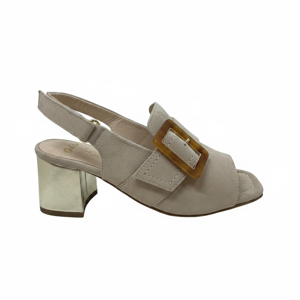 Ara Brighton High Front Buckle Tim Beige Sandal